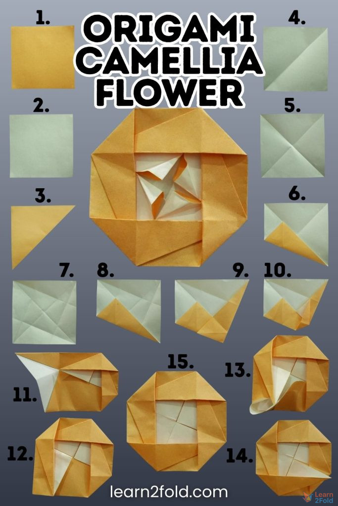origami camellia flower pinterest