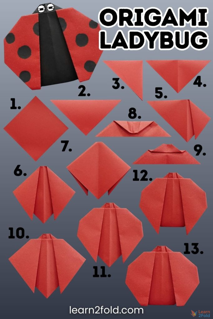 origami ladybug pinterest