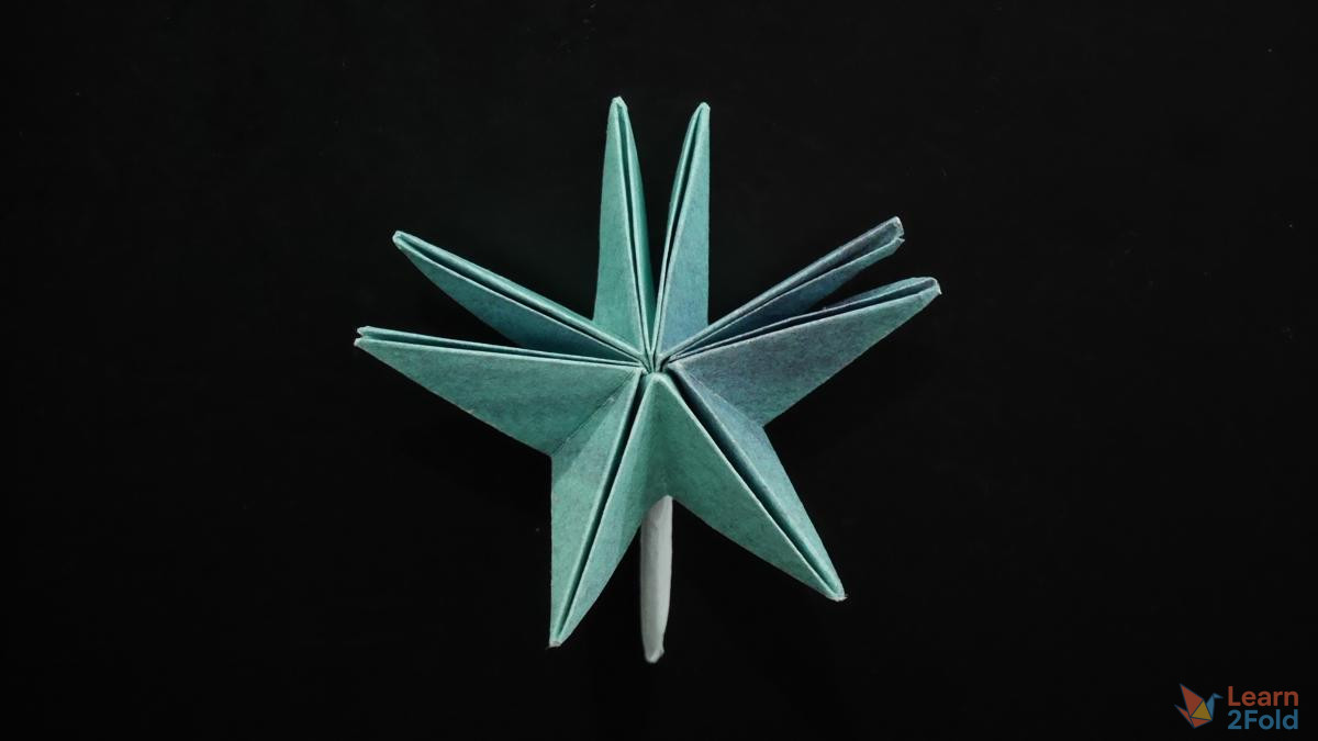 Origami 8-Petal Pointy Flower (27) Origami 8-Petal Pointy Flower