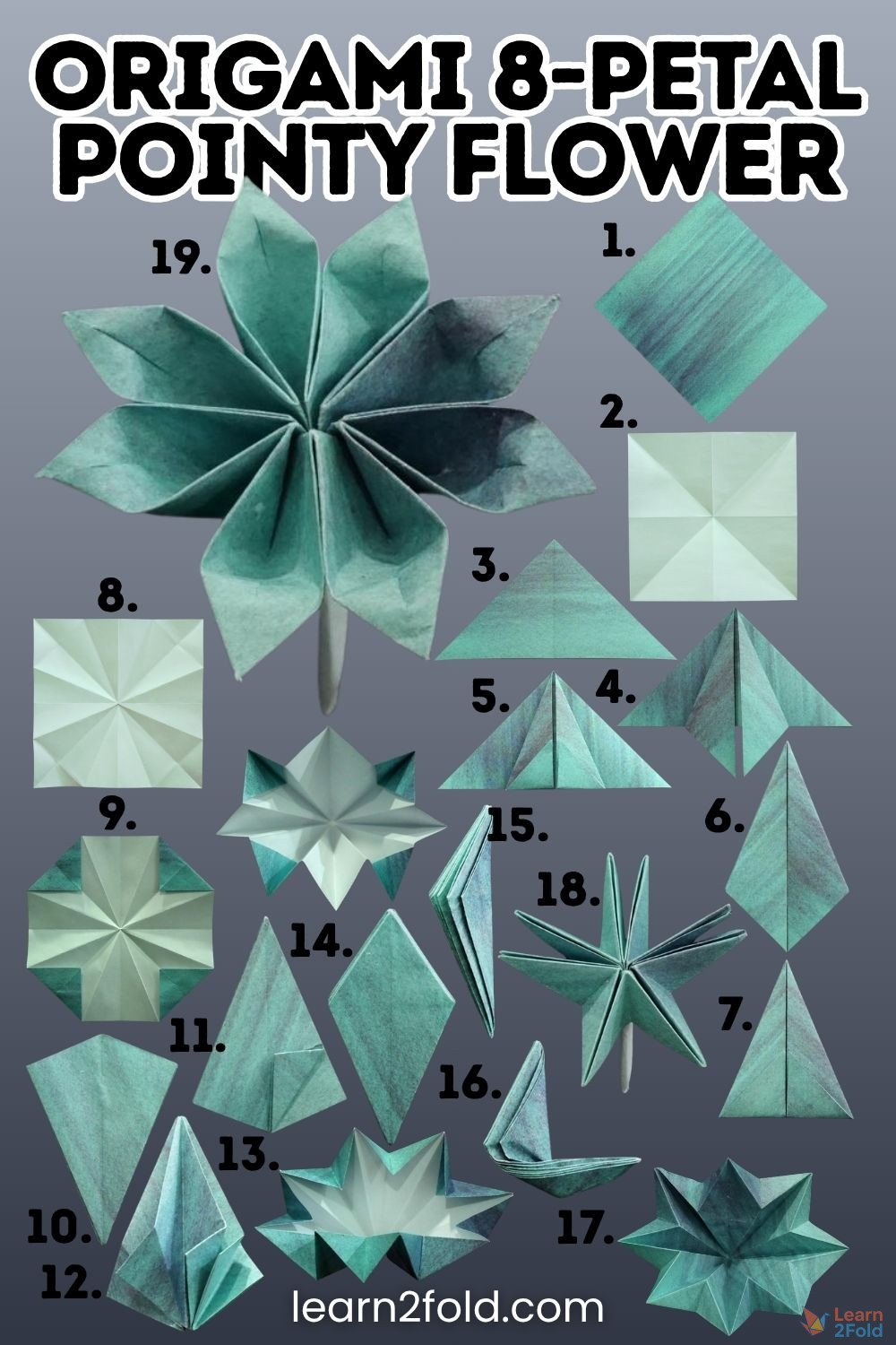 How To Fold An Origami 8-Petal Pointy Flower