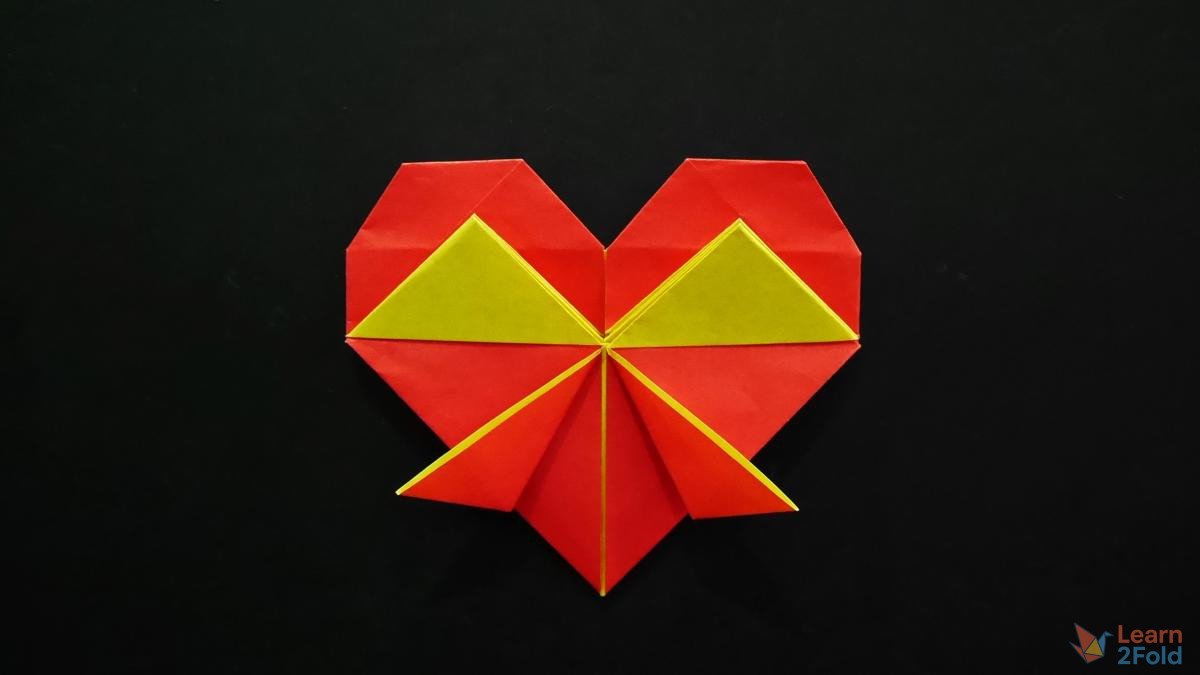 Origami Heart With Bow (31) Origami Heart With Bow
