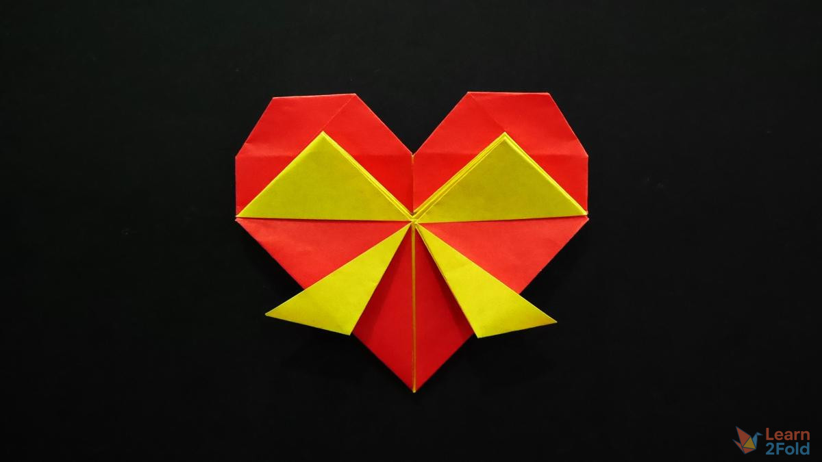 Origami Heart With Bow (32) Origami Heart With Bow