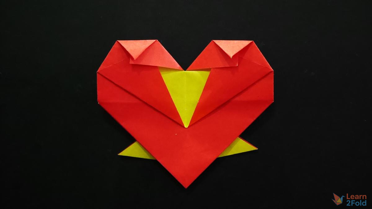 Origami Heart With Bow (34) Origami Heart With Bow