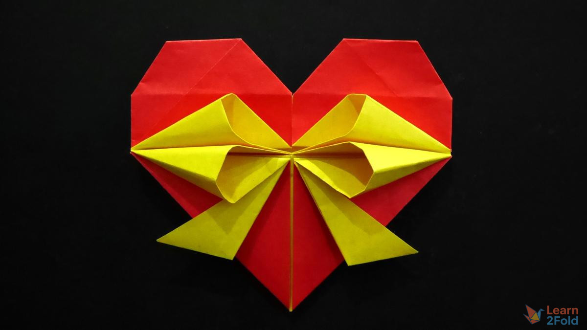 Origami Heart With Bow (35) Origami Heart With Bow