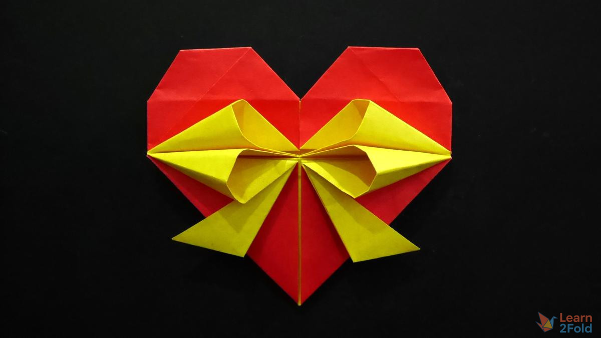 Origami Heart With Bow Origami Heart With Bow