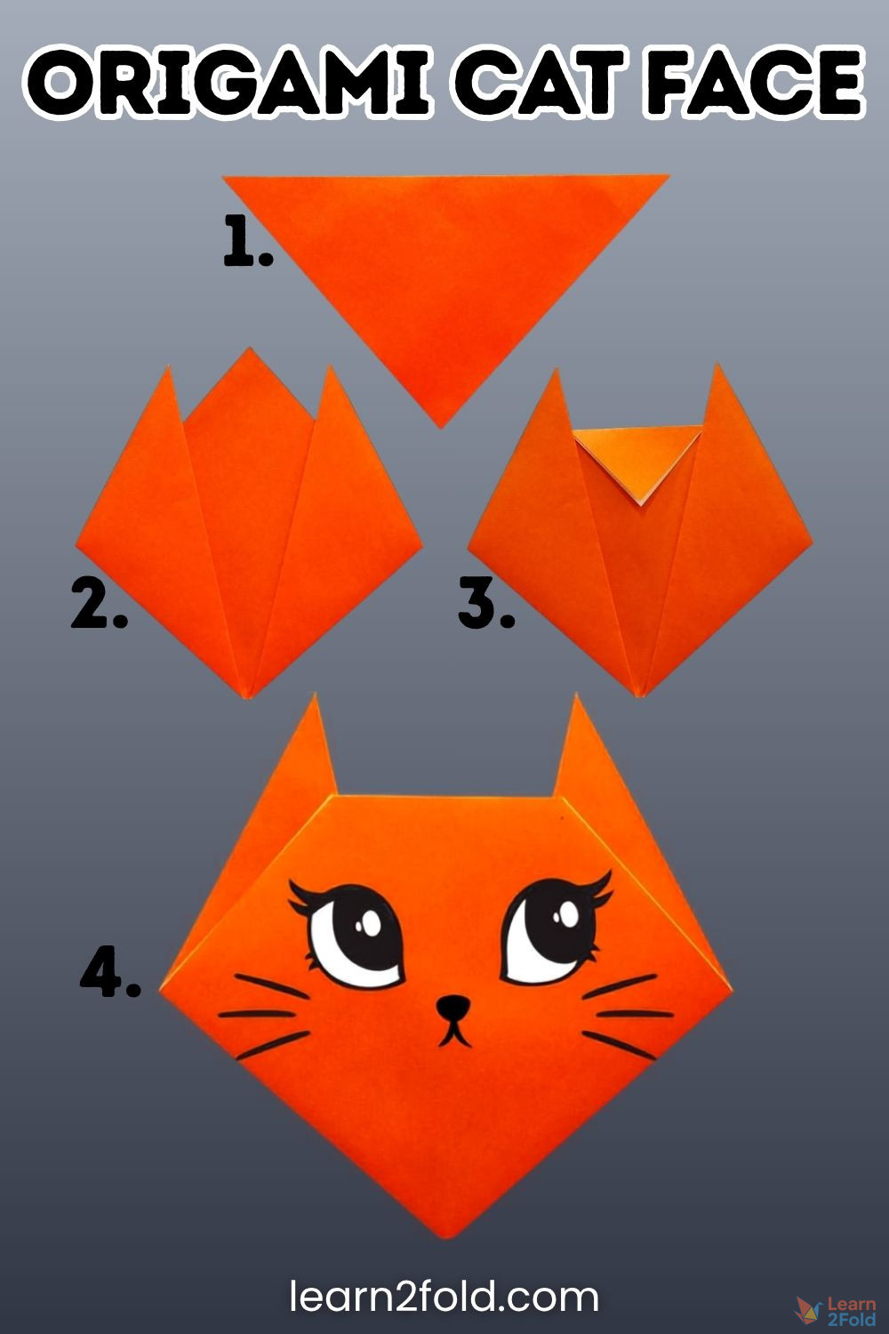 How To Fold An Origami Cat Face