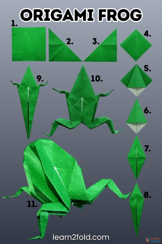 origami frog pinterest