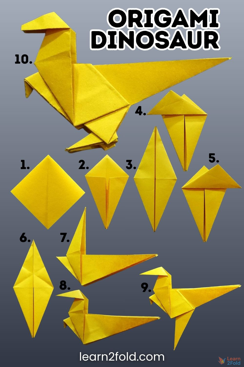How To Fold An Origami Dinosaur